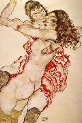 Egon Schiele, Two Girls Embracing Each other